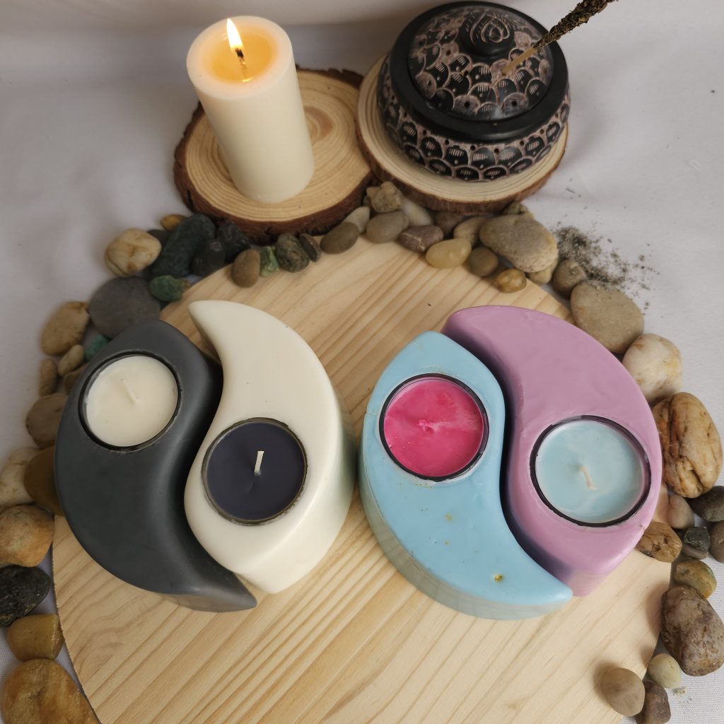 Velas decorativas artesanales yin - yang