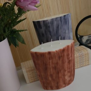 Velas decorativas estilo tronco - Bosque Salvaje - de gran tamaño - marron y negro