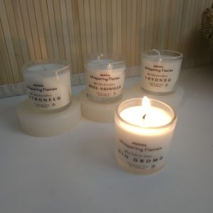 Mini velas aromáticas - pack de lavanda, citronela, miel con vainilla y sin aroma.