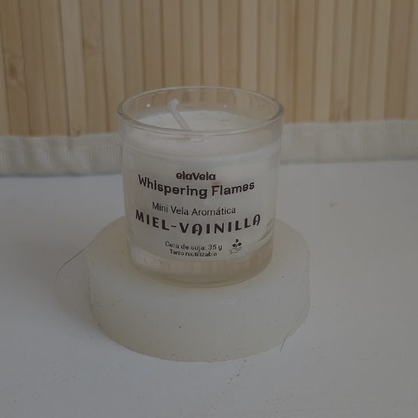 Mini velas aromáticas de cera de soja con miel y vainilla