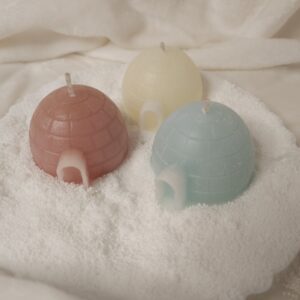 Velas decorativas en forma de iglú - Luz de ártico - forma parte de la coleción Susuro de Invierno