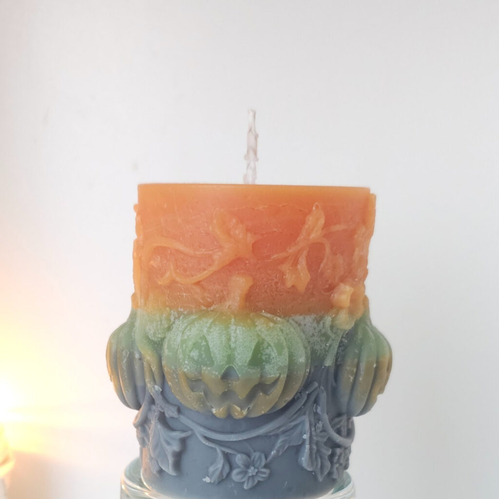 Ediciones Especiales - Vela de soja, pilar con calabaza en relieve