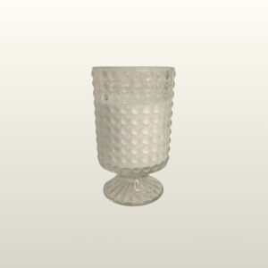 vela aromática decorativa de jazmín y bergamota en vaso de cristal decorativo estilo hobnail